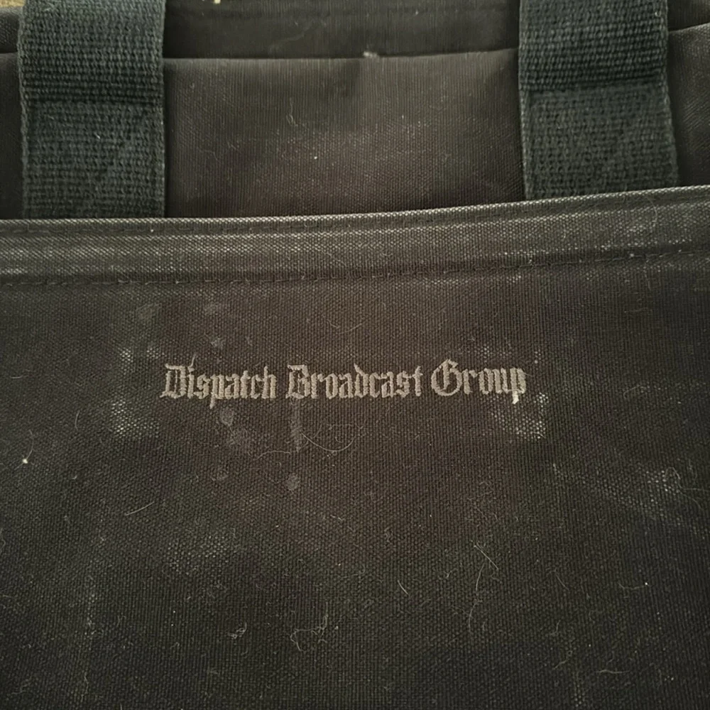 Lands End Vintage Messenger Travel Computer Laptop Bag Black Canvas (TD)